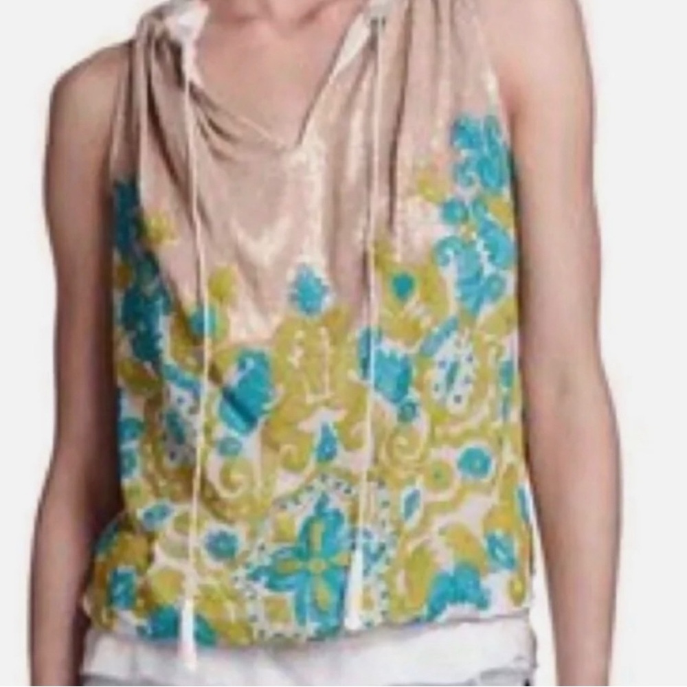 Anthropologie Namrata Joshipura SILK Sequin Floral Blouse